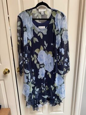 Brownstone Studio Sleeveless Dress And Kimono Set Floral